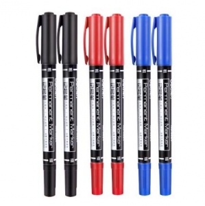 得力 6824 小雙頭油性記號(hào)筆 藍(lán)色